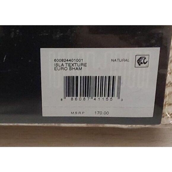 Ralph Lauren ISLA TEXTURE 100% Cotton NATURAL European Euro Pillow Sham $170 - Picture 11 of 12